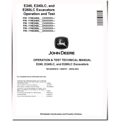 E240, E240LC and E260LC Crawler Excavators (SN. from C000001, D000001) Operation and Test Manual (TM14398X019)
