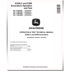 E330LC and E360 Crawler Excavators (SN. from C000001, D000001) Operation and Test Manual (TM14400X019)