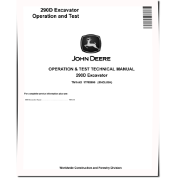 290D Crawler Excavators Operation and Test Manual (TM1442)