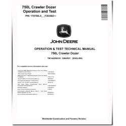 750L (SN. from F383562) Crawler Dozers Operation and Test Manual (TM14429X019)