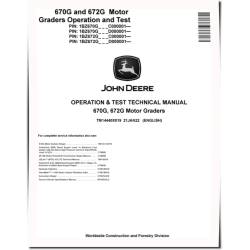 670G and 672G Motor Graders (SN. from C000001, D000001) Operation and Test Manual (TM14440X019)