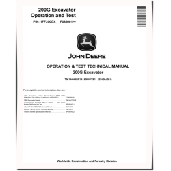 200 G-Tier (SN. from F085001) Crawler Excavators Operation and Test Manual (TM14446X019)