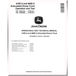 410E and 460E Series II Articulated Dump Trucks (SN. from F708125) Operation and Test Manual (TM14449X019)