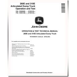 260E and 310E Articulated Dump Trucks (SN. from D708125) Operation and Test Manual (TM14458X019)