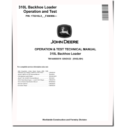 310L (SN. from F390996) Backhoe Loaders Operation and Test Manual (TM14460X019)