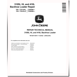 410L Backhoe Loaders and 310SL HL Side Shift Backhoe Loaders (SN. from F390996) Repair Manual (TM14471X019)