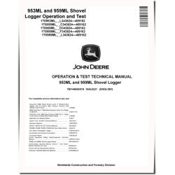 953ML and 959ML Shovel Loggers Operation and Test Manual (TM14484X019)