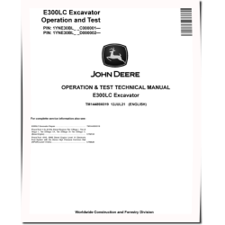 E300LC Crawler Excavators (SN. from C000001, D000002) Operation and Test Manual (TM14489X019)