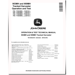 953MH and 959MH Tracked Harvesters Operation and Test Manual (TM14552X019)