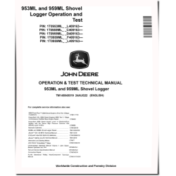 953ML and 959ML Shovel Loggers Operation and Test Manual (TM14554X019)