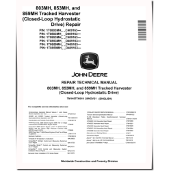 803MH, 853MH and 859MH (Closed Loop Hydrostatic Drive) Tracked Harvesters Repair Manual (TM14577X019)