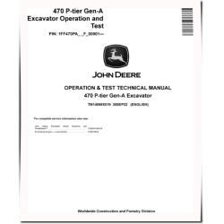 470 P-Tier (SN. from F_00001) Crawler Excavators Operation and Test Manual (TM14598X019)