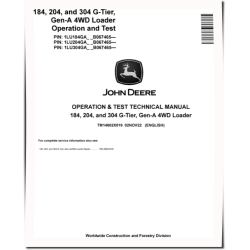 184, 204 and 304 G-Tier 4WD Wheel Loaders (SN. from B067465) Operation and Test Manual (TM14602X019)
