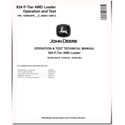 824 P-Tier (SN. D_05963-08613) 4WD Wheel Loaders Operation and Test Manual (TM14612X019)