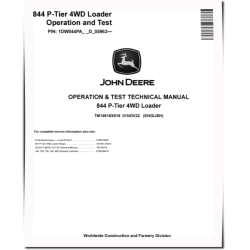 844 P-Tier (SN. from D_05963) 4WD Wheel Loaders Operation and Test Manual (TM14616X019)