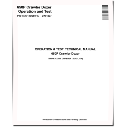 650 P (SN from DX01837) Crawler Dozers Operation and Test Manual (TM14635X019)