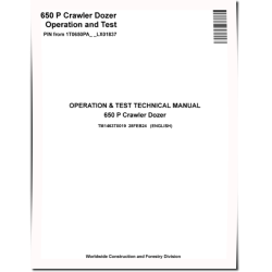 650 P (SN from LX01837) Crawler Dozers Operation and Test Manual (TM14637X019)