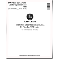 544 P-Tier (SN. L_15418-18489) 4WD Wheel Loaders Operation and Test Manual (TM14657X019)