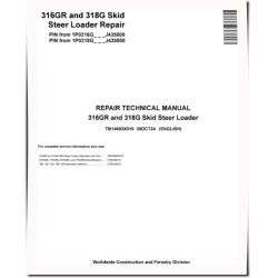 316GR and 318G (SN from J435000) Skid Steer Loaders Repair Manual (TM14692X019)