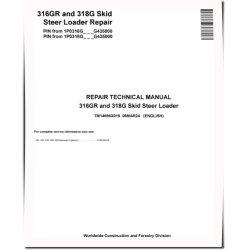 316GR and 318G (SN from G435000) Skid Steer Loaders Repair Manual (TM14696X019)