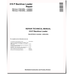 315P (SN from CA00001, DA00001) Backhoe Loaders Repair Manual (TM14707X019)