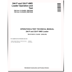 244P and 324P (SN. from 72646) 4WD Wheeled Loaders Operation and Test Manual (TM14716X019)