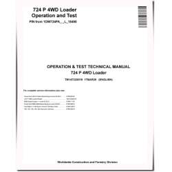 724P (SN from 18490) 4WD Wheeled Loaders Operation and Test Manual (TM14732X019)