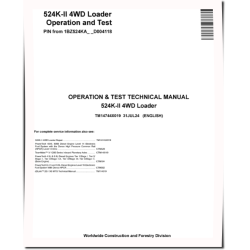 524K-II (SN from D004118) 4WD Wheeled Loaders Operation and Test Manual (TM14744X019)