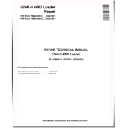 624K-II (SN from C002101, D002101) 4WD Wheeled Loaders Repair Manual (TM14749X019)