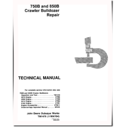 750B and 850B Crawler Dozers Repair Manual (TM1476)