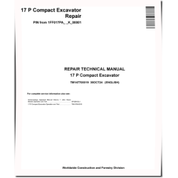 17P (SN from K_ 00001) Compact Excavators Repair Manual (TM14770X019)