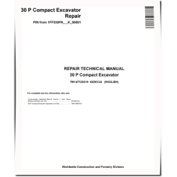 30P (SN from K_ 00001) Compact Excavators Repair Manual (TM14772X019)