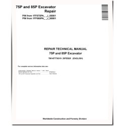 75P and 85P (SN from J_ 00001) Crawler Excavators Repair Manual (TM14777X019)