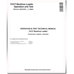 310P (SN from F_ 00004) Backhoe Loaders Operation and Test Manual (TM14787X019)