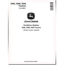 X940, X948 and X949 Lawn Tractors (SN. from 060001) Technical Manual (TM147919)