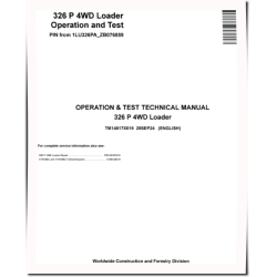 326P (SN from 076859) 4WD Wheeled Loaders Operation and Test Manual (TM14817X019)