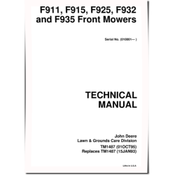 F911, F915, F925, F932 and F935 Front Mowers Technical Manual (TM1487)