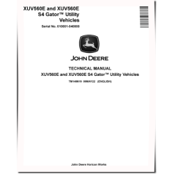 XUV560E and XUV560E S4 Gator Utility Vehicles (SN: 010001-040000) Technical Manual (TM149619)