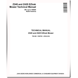EZTrak Z245 and Z425 (SN up to 100000) Zero-Turn Mowers (North America) Technical Manual (TM1498)