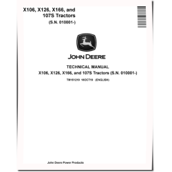 107S, X106, X126 and X166 Lawn Tractors (SN: 010001-) Technical Manual (TM151219)