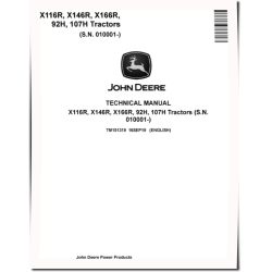 107H, 92H, X116R, X146R and X166R Lawn Tractors Technical Manual (TM151319)
