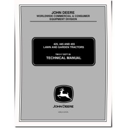 425, 445 and 455 Lawn and Garden Tractors Technical Manual (TM1517)