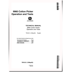 9960 Cotton Pickers Operation and Test Manual (TM1521)