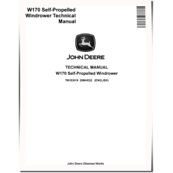 W170 Self-Propelled Windrowers Technical Manual (TM153019)