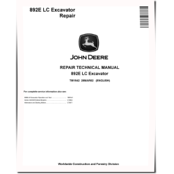 892E LC Crawler Excavators Repair Manual (TM1542)