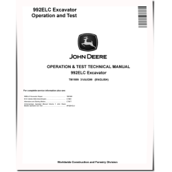992E LC Crawler Excavators Operation and Test Manual (TM1559)