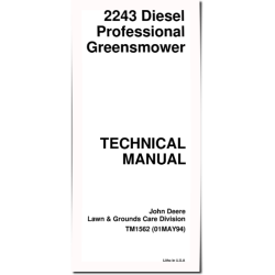 2243 Diesel Professional GreensMowers Technical Manual (TM1562)