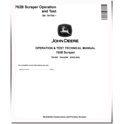 762B (SN. from 791764) Scrapers Operation and Test Manual (TM1567)