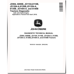 6095B, 6110B, 6120B, 6135B, 6140B, JD1104, JD1204-A, JD1354-A, JD1404-A and JD954 Tractors (Europe, Asia, Africa) Diagnostic Manual (TM157219)