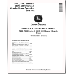 750C, 850C, Series II 750C and 850C Crawler Dozers Operation and Test Manual (TM1588)